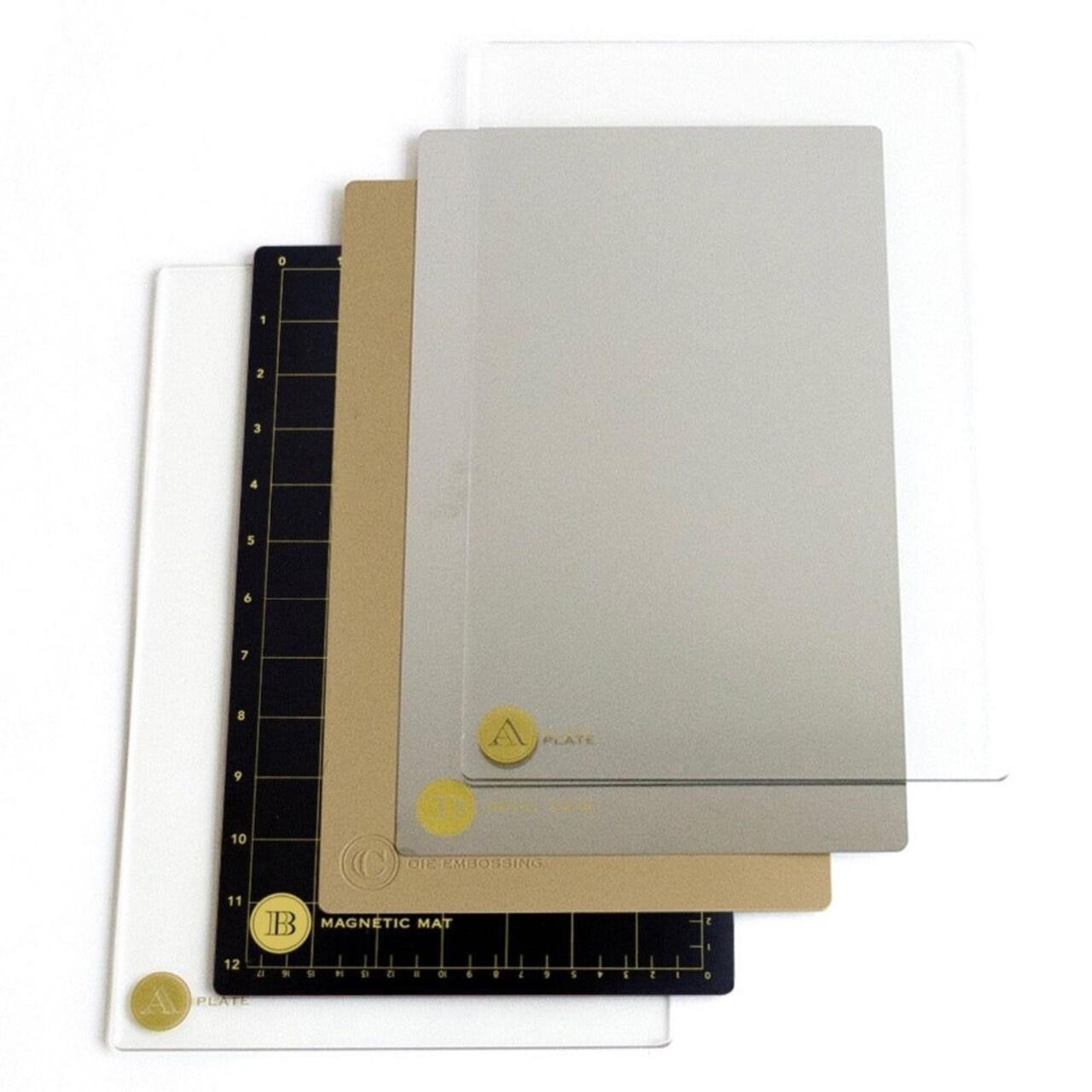 Anna Griffin Empress Large Full Plate Set - 8.625" x 13.5" Metal Shim, Magnetic Mat, Embossing Mat, and Cutting Plates